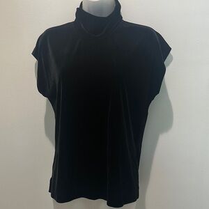 Chico's Black Relaxed Cap Sleeve Blouse